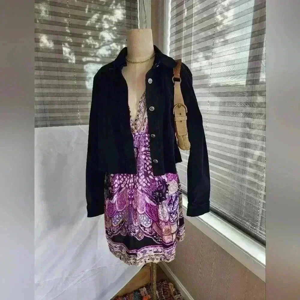 Magazine   elastic waist colorful v neck dress  Sz L - Picture 5 of 6